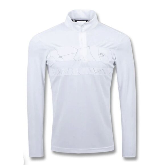 J. Lindeberg Bran Print Mid Layer Golf Pullover - Large- White/Gray - Picture 1 of 10